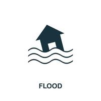 Hochwasser-Symbol. einfaches element aus der naturkatastrophensammlung. kreatives Flutsymbol für Webdesign, Vorlagen, Infografiken und mehr vektor