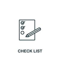 Checklistensymbol aus der Office-Tools-Sammlung. einfaches Line-Checklistensymbol für Vorlagen, Webdesign und Infografiken vektor