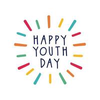 Happy Youth Day Schriftzug mit Burst Flat Style vektor