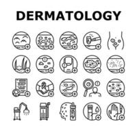 Dermatologie-Problemsammlungsikonen stellten Vektor ein