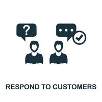 Reagieren Sie auf das Kundensymbol. einfaches Element aus der Management-Sammlung. Creative Response to Customers Icon für Webdesign, Vorlagen, Infografiken und mehr vektor