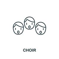 Chorsymbol aus der Musiksammlung. einfaches Zeilenchor-Symbol für Vorlagen, Webdesign und Infografiken vektor