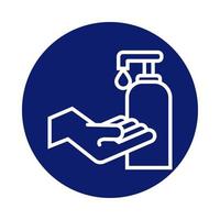 handtvätt med antibakteriell tvålflaskblockstil vektor
