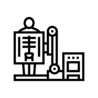 genomlysning radiologi linje ikon vektor illustration platt