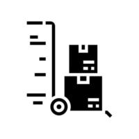 Lagerwagen Pakete kostenloser Versand Glyphen-Symbol Vektor-Illustration vektor