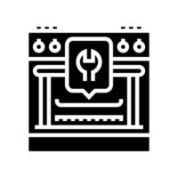 Gasherd Reparatur Glyphe Symbol Vektor Illustration