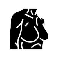 bröst kropp glyf ikon vektor illustration
