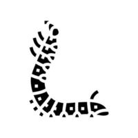 Larven Seidenraupe Glyphe Symbol Vektor Illustration
