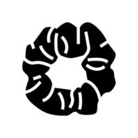 Scrunchies Seide Glyph Symbol Vektor Illustration