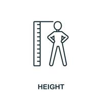 Höhensymbol aus der Health-Check-Sammlung. einfaches Linienhöhensymbol für Vorlagen, Webdesign und Infografiken vektor