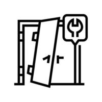 Tür Reparaturen Linie Symbol Vektor Illustration