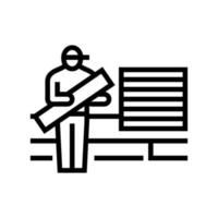 bodenbelag dienstleistungen linie symbol vektor illustration