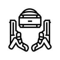 VR-Waffe Set Symbol Leitung Vektor Illustration