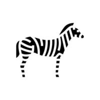 Zebra-Tier in der Zoo-Glyphen-Symbol-Vektor-Illustration vektor