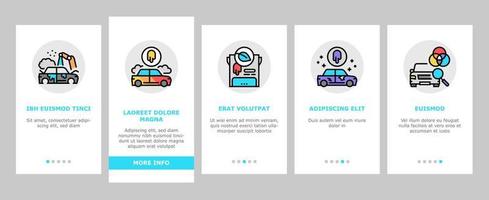 Onboarding-Ikonen des Autolackierdienstes stellten Vektor ein