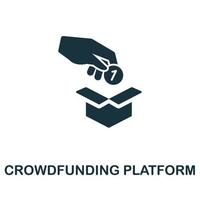 Crowdfunding-Plattform-Symbol. einfache Illustration aus der Sammlung der Fintech-Industrie. Symbol für kreative Crowdfunding-Plattform für Webdesign, Vorlagen, Infografiken und mehr vektor