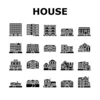 Haus architektonische Exterieur-Icons Set Vektor