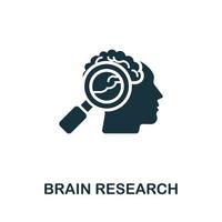 Symbol für Gehirnforschung. einfache Illustration aus der Sammlung medizinischer Geräte. kreatives Hirnforschungssymbol für Webdesign, Vorlagen, Infografiken und mehr vektor