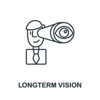 Symbol für langfristige Visionen aus der Sammlung globaler Unternehmen. einfaches Liniensymbol für langfristige Visionen für Vorlagen, Webdesign und Infografiken vektor