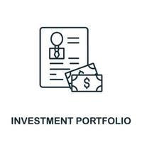 Investment-Portfolio-Symbol aus der globalen Business-Sammlung. Einfaches Anlageportfolio-Symbol für Vorlagen, Webdesign und Infografiken vektor
