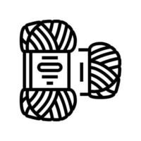 Garn Wolle Linie Symbol Vektor Illustration