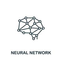 neuralt nätverk ikon från maskin inlärning samling. enkel linje neuralt nätverk ikon för mallar, webb design och infographics vektor