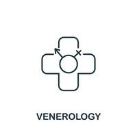 venerologische Ikone aus der medizinischen Sammlung. einfaches Linienelement-Venerologie-Symbol für Vorlagen, Webdesign und Infografiken vektor
