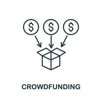 Crowdfunding-Symbol. kreatives einfaches symbol aus der fintech-sammlung. Linien-Crowdfunding-Symbol für Vorlagen, Webdesign und Infografiken vektor