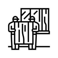 Boarding-up-Service-Line-Symbol-Vektor-Illustration vektor