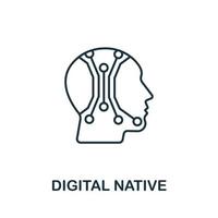 digitales natives Symbol. kreatives einfaches symbol aus der fintech-sammlung. Line Digital Native Icon für Vorlagen, Webdesign und Infografiken vektor