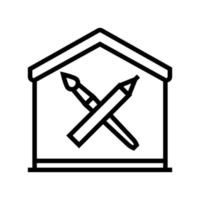 Home Malerei Bildung Symbol Leitung Vektor Illustration