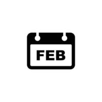 Kalender einfache flache Symbolvektorillustration. Februar-Kalender-Icon-Vektor vektor