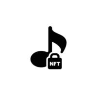 Musik nft einfacher flacher Symbolvektor vektor