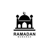 Ramadan-Logo. Moschee einfache flache Logo-Vektorillustration vektor