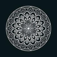Weißes Luxus-Mandala im dunklen Hintergrund, Vintage-Luxus-Mandala, Zierdekoration vektor