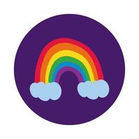 regnbåge med gay pride flagga block stil vektor