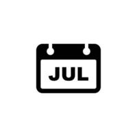 Kalender einfache flache Symbolvektorillustration. Juli-Kalender-Icon-Vektor vektor