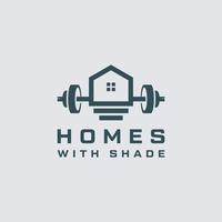 Home-Logo-Design. Heimstudio-Fitness-Logo entwirft Vektorvorlage vektor