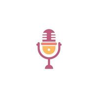 Podcast-Mikrofon-Logo-Vorlage Logo-Design vektor