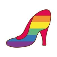 High Heel mit Gay Pride Farben vektor