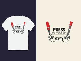 Typografie-T-Shirt-Design des Welttages der Pressefreiheit mit Vektor