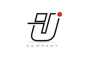 Einfaches u-Alphabet-Buchstaben-Logo-Icon-Design mit Linie und rotem Punkt. kreative Vorlage für Unternehmen und Unternehmen vektor