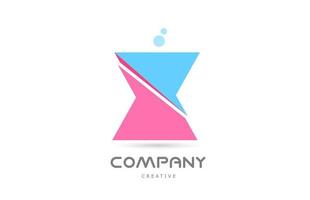 x rosa blaues geometrisches Alphabet-Buchstaben-Logo-Symbol. kreative Vorlage für Unternehmen und Unternehmen vektor