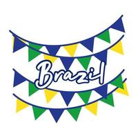 Brasilien flagga kransar platt stilikon vektor
