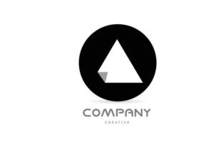 en svart och vit geometrisk alfabet brev logotyp ikon design med vikta hörn. mall design för företag vektor