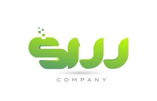 Verbundenes sw-Alphabet-Buchstaben-Logo-Symbol-Kombinationsdesign mit Punkten und grüner Farbe. kreative Vorlage für Unternehmen und Unternehmen vektor