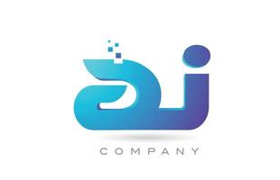 aj alfabet brev logotyp ikon kombination design. kreativ mall för företag och företag vektor