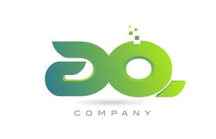 fogade aq alfabet brev logotyp ikon kombination design med prickar och grön Färg. kreativ mall för företag och företag vektor