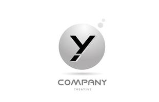 y 3d graue Kugel Alphabet Buchstabe Logo Icon Design mit Punkt. kreative vorlage für geschäft und unternehmen vektor