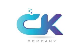 ck alfabet brev logotyp ikon kombination design. kreativ mall för företag och företag vektor